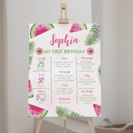 Tropical Watermelone 1. Geburtstag Milestone Zeich Poster