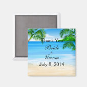 Tropical Waters Beach Hochzeit Vielen Dank Magnet (Vorderseite/Rückseite)