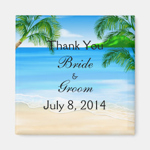 Tropical Waters Beach Hochzeit Vielen Dank Magnet
