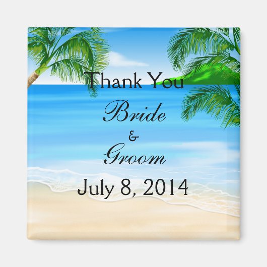 Tropical Waters Beach Hochzeit Vielen Dank Magnet (Vorne)