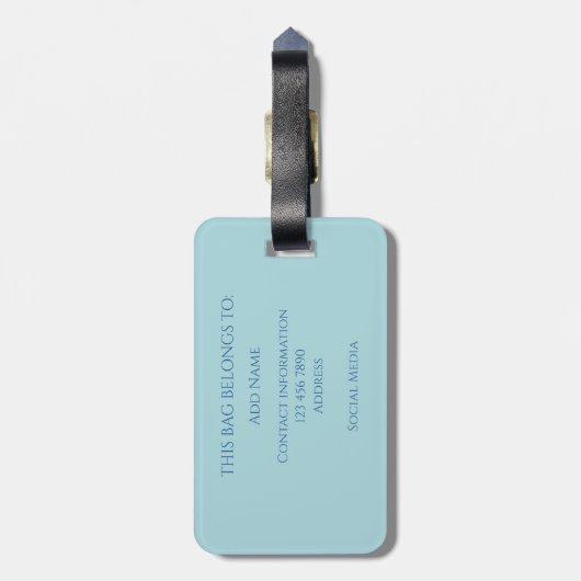 Tropical Waters Gradient Monogram Name  Gepäckanhänger (Rückseite vertikal)