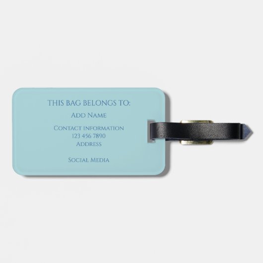 Tropical Waters Gradient Monogram Name  Gepäckanhänger (Rückseite horizontal)