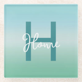 Tropical Waters Gradient Monogram Name  Glasuntersetzer