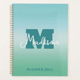 Tropical Waters Gradient Monogram Name  Planer
