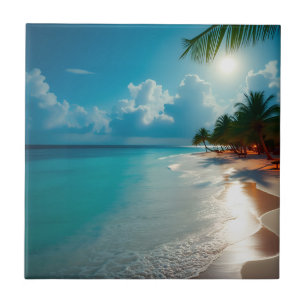 Tropical Waves Blauer Himmelsstrand Fliese