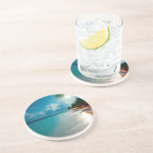 Tropical Waves Blauer Himmelsstrand Getränkeuntersetzer (Seite)