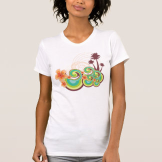 Tropical Waves Hibiskus Summer Beach Palmen T-Shirt