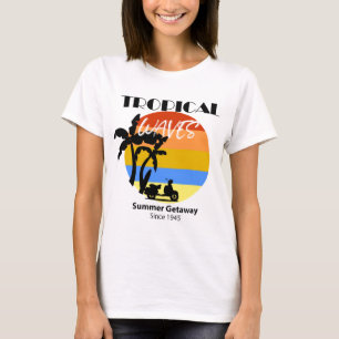Tropical Waves Summer Beach Erreichbarkeit T - Shi T-Shirt