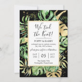 Tropical We tickt das knotengefleckte Empfang-Part Einladung (Vorderseite)