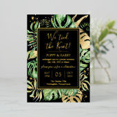 Tropical We tickt das knotengefleckte Empfang-Part Folieneinladung (Stehend vorne)