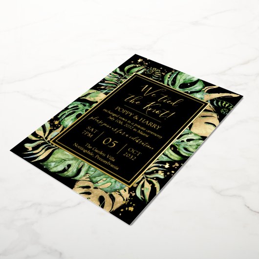 Tropical We tickt das knotengefleckte Empfang-Part Folieneinladung (Gedreht)