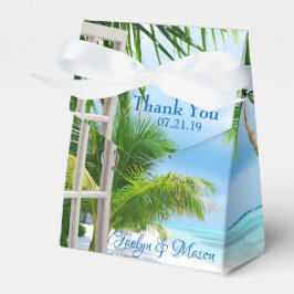 Tropical Wedding Beach Scene Favor Box Geschenkschachtel