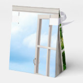 Tropical Wedding Beach Scene Favor Box Geschenkschachtel (Rückseite)