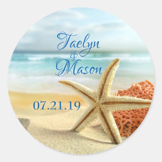 Tropical Wedding Beach Scene Sticker (Vorderseite)