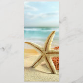 Tropical Wedding Beach Scene Wedding Menu Card Menükarte (Rückseite)