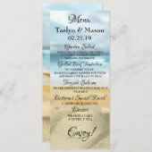 Tropical Wedding Beach Scene Wedding Menu Card Menükarte (Vorne/Hinten)