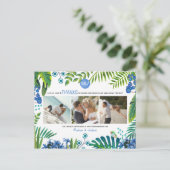 Tropical Wedding Blätter Vielen Dank | 3 FOTOS Postkarte (Stehend Vorderseite)