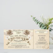 TROPICAL wedding Boarding Pass Eintrittskarten Einladung (Stehend Vorderseite)