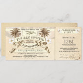 TROPICAL wedding Boarding Pass Eintrittskarten Einladung (Vorne/Hinten)