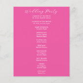 Tropical Wedding Ceremony Programs Pink Flowers (Rückseite)