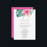 Tropical Wedding Ceremony Programs Pink Flowers Programm<br><div class="desc">Looking for unique wedding program ideas? These bold and colorful wedding programs are perfect for a tropical destination wedding stationery collection. Featuring a vibrant pink hibiscus flower with monstera palm leaves, this design brings a lush botanical feel to your ceremony. Easily customize the templates to include your order of service,...</div>