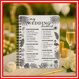 Tropical Wedding Checklist Planner Modernes Elegan Planer