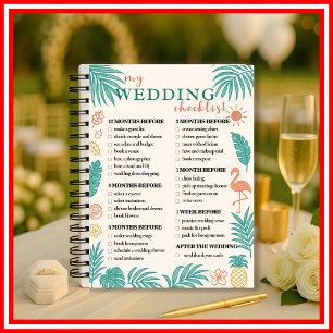 Tropical Wedding Checklist Planner Modernes Elegan Planer