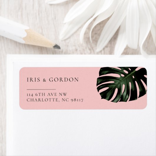 Tropical Wedding Couple Return Address Label (Insitu)