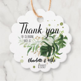Tropical Wedding Custom Greenerity Vielen Dank Geschenkanhänger