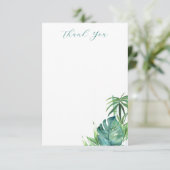 Tropical Wedding Dankeschön Karten Elegante Palmen (Stehend Vorderseite)