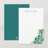 Tropical Wedding Dankeschön Karten Elegante Palmen (Vorne/Hinten)
