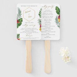 Tropical Wedding Fan Programm Fächer