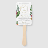 Tropical Wedding Fan Programm Fächer (Vorderseite)