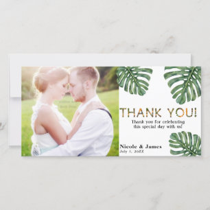 Tropical Wedding Foto Jungle Safari Vielen Dank Dankeskarte