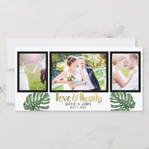 Tropical Wedding Foto Liebe & vielen Dank Dankeskarte