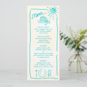 Tropical Wedding Funky Wedding Menu Menükarte (Stehend Vorderseite)