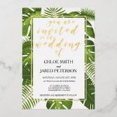 Tropical Wedding Gold Classy Einladung (Vorderseite)