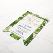 Tropical Wedding Gold Classy Einladung (Gedreht)
