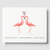 Tropical Wedding Guest book | Flamingos Gästebuch (Vorderseite)