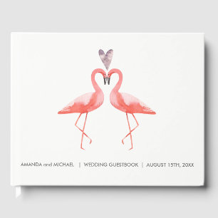 Tropical Wedding Guest book Flamingos Gästebuch