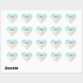 Tropical Wedding Heart Stickers (Blatt)