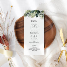Tropical Wedding Menu Card - Botanisches Design