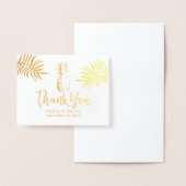 Tropical Wedding Modern Gold Ananas Vielen Dank Folienkarte (Anzeige)