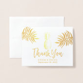 Tropical Wedding Modern Gold Ananas Vielen Dank Folienkarte (Vorderseite mit Umschlag)