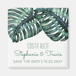 Tropical Wedding Monstera Save the Date Magnet