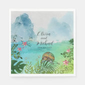 Tropical Wedding Napkin Charming Sea Turtle Decor Serviette (Vorderseite)