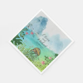 Tropical Wedding Napkin Charming Sea Turtle Decor Serviette (Ecke)