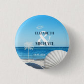 Tropical Wedding Ocean Beach Button (Vorderseite)