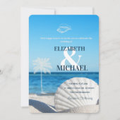 Tropical Wedding Ocean Beach  Einladung (Vorderseite)