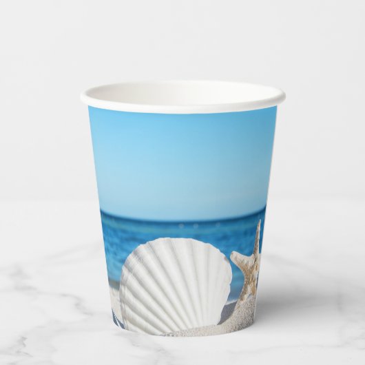 Tropical Wedding Ocean Beach Pappbecher (Rückseite)